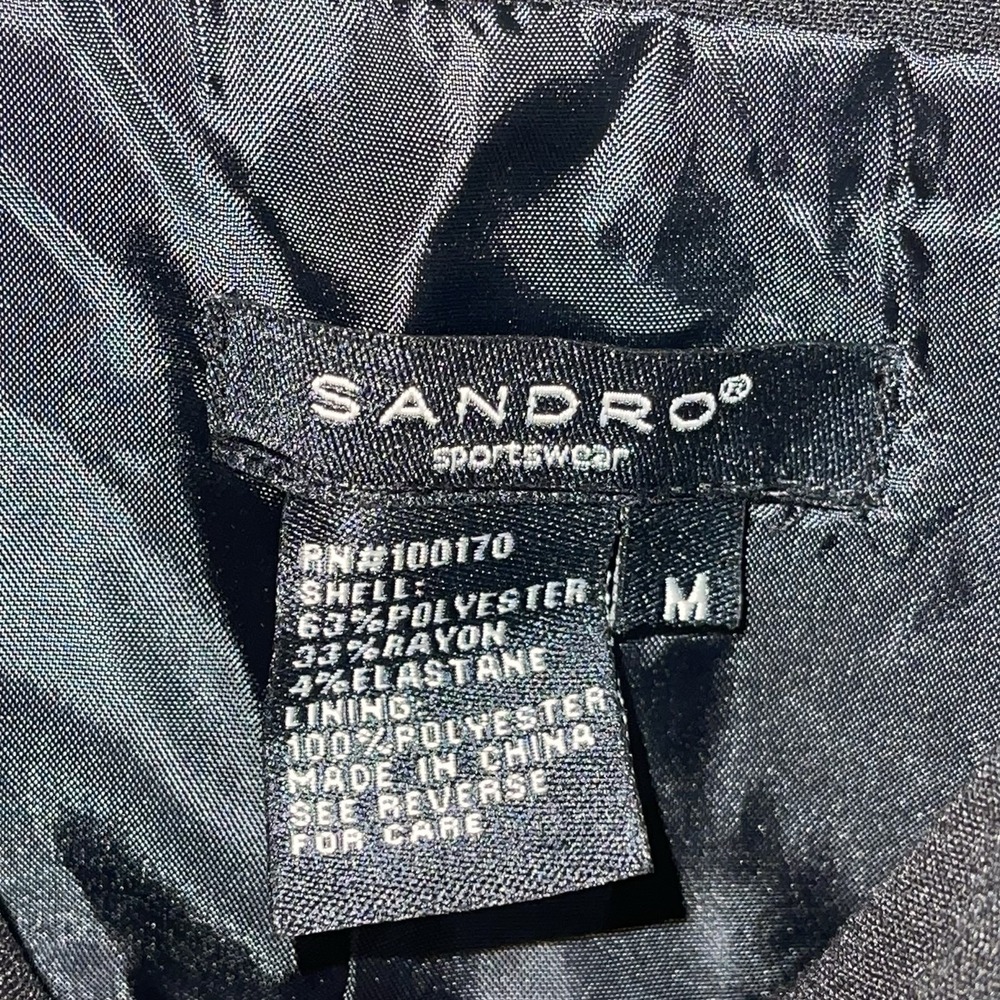 VTG Women Sandro Sleeveless Button Down Vest Black Sz M Rayon Blend Suit Preppy - Picture 8 of 8
